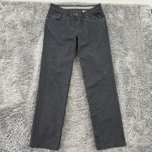 Hiltl Pants Mens 34x32 Gray Wool Chino Flat Front Classic 5 Pocket
